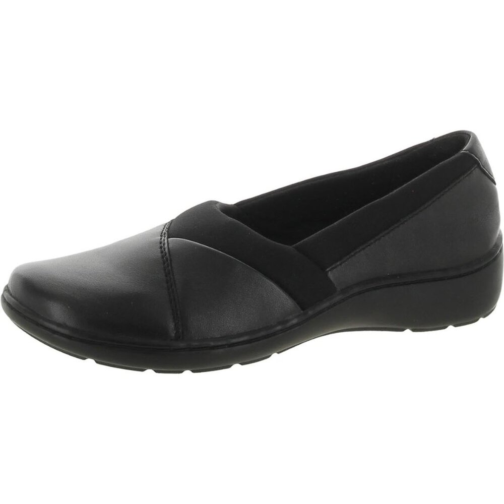 Leather Loafers with 1.8 Inch Heel, Synthetic Rubber Sole, Size Available